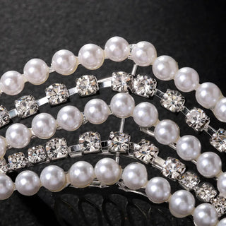 Gorgeous Boho Princess Pearl Headband Headpiece for Women Wedding Elegant Gifts Rhinestone Bridal Hairband Hair Accessories