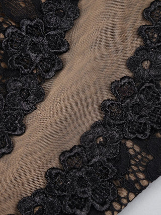 custom Lace Accent Maxi Dress High Neckline Cut-out Tulle Fabric Long Sleeves Floor Length Cocktail Party Evening Gowns