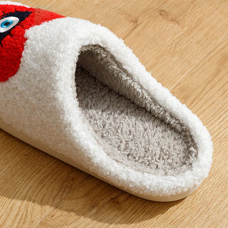 Halloween Slippers winter Warm Houseshoes Evil Eye Style Fuzzy Comfy Heart Flat Sole Funny Flip Flops Women Shoes