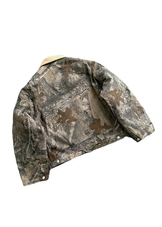 Street Retro Leaf Camouflage Jacket Y2k Clothing Mens Hip Hop Tactical Retro Camouflage Ultra Large Long Sleeve Zipper Coats