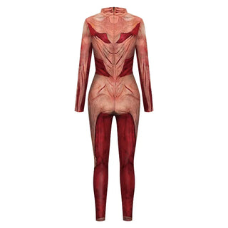 Onsie Muscle sideshow Halloween Jumpsuit Cosplay Costume Long Sleeved Bodysuit Halloween Zentai 3D Printing Outfit