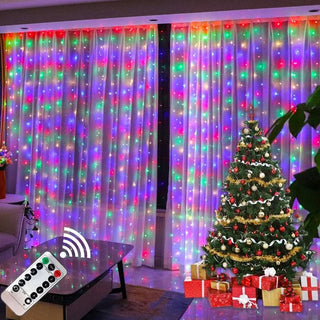 6M USB Curtain String Lights Decor LED Garland Fairy Light 8 Mode Home Party Holiday Decoration