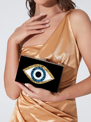 Fashion Acrylic Small Eye Box Hand Bag Luxury Tote Cross body Chain Bag Purse Clutch Bag Women Girl Party Messenger