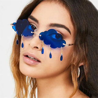 Cloud inside out Disco Sun Glasses Tassel Rimless sadness Eyewear
