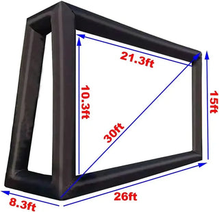 Outdoor Halloween Movie Night 14-30Ft Inflatable Movie Screen with Stand Frame Movie Screen Use in Combination with blower