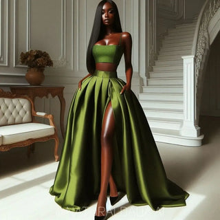 Custom Made Green Silk Satin Short Skirt 6 Options High Low Evening Party Skirts Long Pleated Taffeta Formal Maxi Skirt