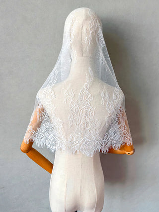 Lace Mantilla Church Veil Latin Mass Muslin Head Covering Black Spanish Christian Veils For Wedding Bride Chapel Catholic Veil