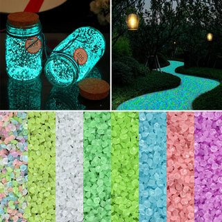 Glow Bug prop 1000pcs Glow In The Dark Garden Pebbles Glow Stones Outdoor Garden Pebbles Fish Tank Walkways Path Patio Lawn Decor Glow Gravel