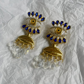 Baroque Style Vintage Metal Eyes Design Dangle Earrings Jewelry Fashion Exaggerated Lady Ears' Accessories