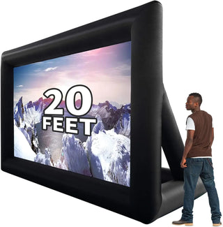 Outdoor Halloween Movie Night 14-30Ft Inflatable Movie Screen with Stand Frame Movie Screen Use in Combination with blower