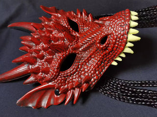 Red Dragon Mask Headdress Performance Clothing Nightclub Red Exaggerated Headwear Performance Clothing