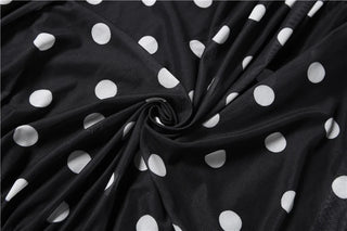 Polka Dot Print Mini Ruched Elegant Retro