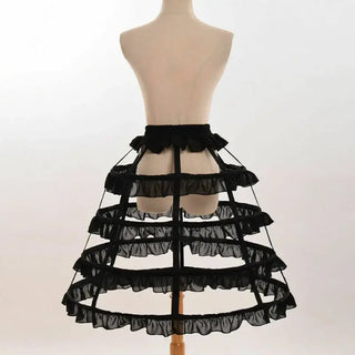 Ruffle tier Lolita Hollow Lotus Leaf Lace Bird Cage Fish Bone Skirt Cosplay Dress Skirt Petticoat Bride Wedding Dress Lining