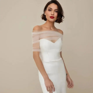 Mummy Bride Wrap Set Detachable Sleeve Bridal Shoulders Cover Party Bolero Transparent