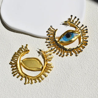 Baroque Style Vintage Alloy Big Eyes Dangle Earrings For Women Jewelry Fashion Exaggerated