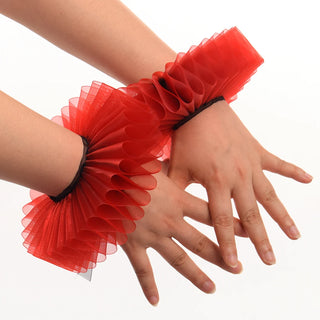 Vintage Ruffled Wrist Cuff Gloves Women Men Clown Cosplay Carnival Halloween Party Accessories Hand Wear