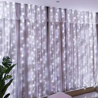 6M USB Curtain String Lights Decor LED Garland Fairy Light 8 Mode Home Party Holiday Decoration