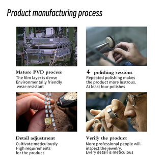 Devil's Eye Design Blue stones Stainless Steel 18K Gold Color