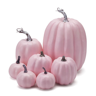 7pcs Artificial Assorted Pumpkin Set Stacking Pumpkins Fake Artificial Maple Leaves for Fall Home Thanksgiving Halloween Decor