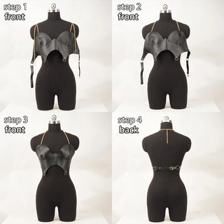 Harness Pu Leather Corset Top Black Corset Women Bustier Top Corset Gothic Clothing Accessory