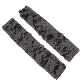 Gloves Mummy zombie Gothic Fingerless Gloves Halloween Black grey white Ripped Holes Decor Cosplay Gloves For Adults
