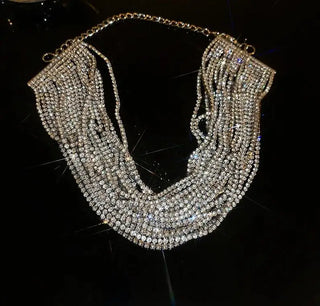 Multilayers Crystal Chokers Necklaces Rhinestone Chains Fashion Statement Jewelry