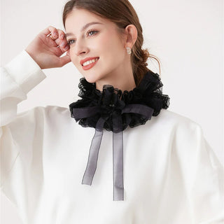 Small Fashion Lace Ruffled Multi-layer Fake Collar Versatile Detachable Mesh Decorative Collar Performance Accessories