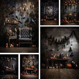 Photography Background Vintage Halloween Scary Ghost Party Cake Smash Portrait Decor Backdrop Photo Studio