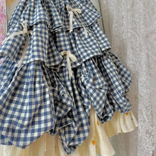 Ruffle Plaid Skirts Vintage
