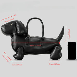 Women's Fashion Creative Design Cute Dachshund Handbag PU Soft Leather Shoulder Messenger Bag