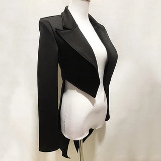 Black Tailcoat Sexy Leading Dancer Jazz Dance Groups Performance Costume Nightclub Party Carnival Show Stage Wear
