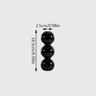 Black Glass unique Candle Holder Living Room Modern Halloween Decoration Table Creative Candlestick Glass Vase Bookshelf Decor