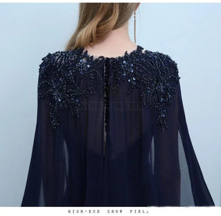 Long Crystal shoulder cape Wedding Cape Bridal Cloak Shawl Coat Chiffon Party Wrap Crystal Applqiued Shoulder Train Customized