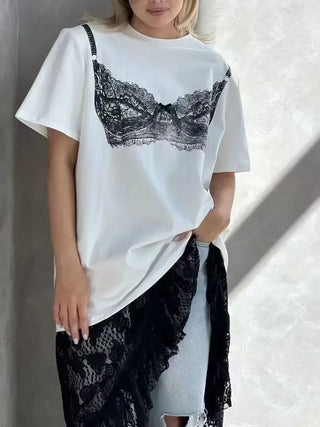 Bikini Printed T Shirt Loose  Tee Clothing Soft
