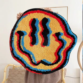 Trippy Smiling FUN Rug - Unique Tufted Home Decor Halloween Party room