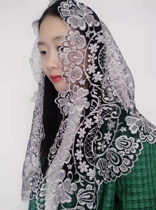 Veil Spanish Style Lace Mantilla Women Head Covering Catholic Veil