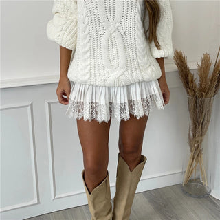 Lace Mini Skirt Low Rise Layered Ruffle Fairycore Skirt