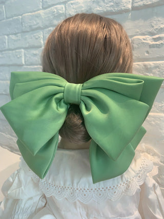 High Quality Bow Hairpin Women Popular Headwear Satin Fixed Hair Clip Large Retro Headdress Ponytail Clip Hair Accessories