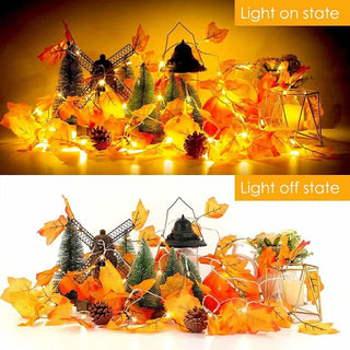 1.5m 10LED/3m 20LED/6m 40LED-LED Maple Leaf Light String Suitable for Indoor Halloween Thanksgiving Christmas Decoration