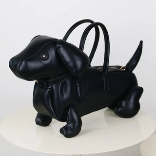 Women's Fashion Creative Design Cute Dachshund Handbag PU Soft Leather Shoulder Messenger Bag