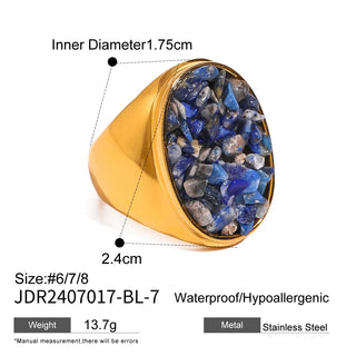 Devil's Eye Design Blue stones Stainless Steel 18K Gold Color