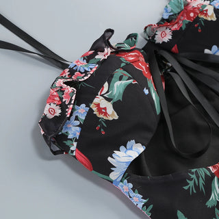 New princess suspender high low skirt, women's floral cake skirt