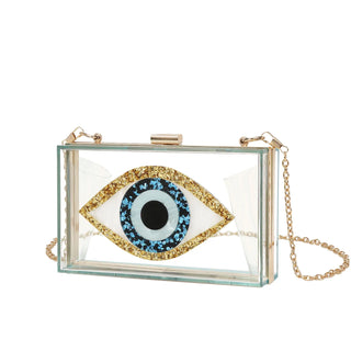 Fashion Acrylic Small Eye Box Hand Bag Luxury Tote Cross body Chain Bag Purse Clutch Bag Women Girl Party Messenger