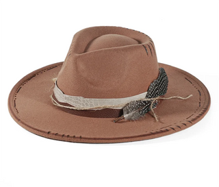 Retro Suede Fedora Hat Feather Accessories Fedora jazz Cap Panama Fashion Party Hats Autumn 2024