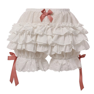 Lolita Maid Ruffle Shorts for Women Girls Cotton Pants Bloomers Kawaii Cute Safe Short Pants
