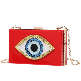 Fashion Acrylic Small Eye Box Hand Bag Luxury Tote Cross body Chain Bag Purse Clutch Bag Women Girl Party Messenger