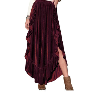 Victorian Skirts Women Medieval Renaissance Skirts Steampunk High Low Ruffle Skirt