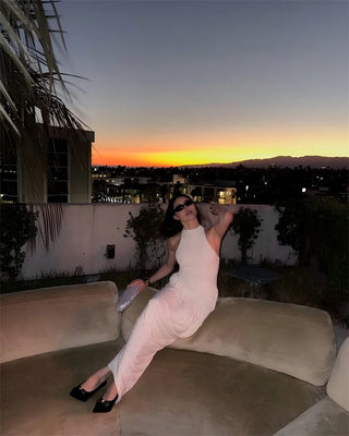 Blifanbo Pleated Elegant O Neck Maxi Dress For Women Off-shoulder Fashion Slim Fit Sleeveless Patchwork Sexy Club Party Dress