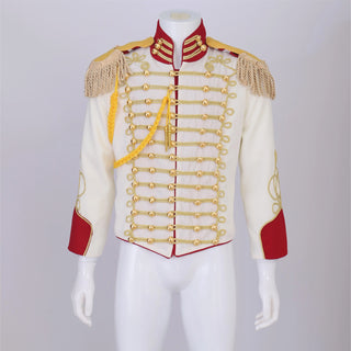 Historical Men's American Civil War Gold Braiding Hussar Officers Jacket With Gold Aiguillette Costume