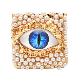 Pearl Eye Brooches For Women 4-color Beautiful Charming Eyes Party Office Badge Pins Gifts
